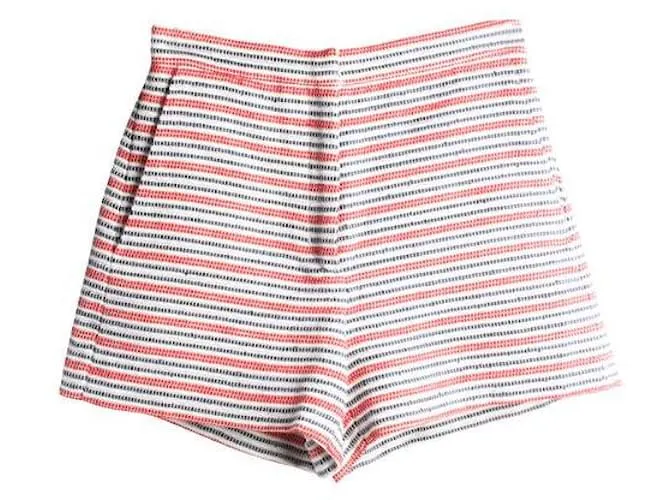 SANDRO Short talle alto con rayas Roja 