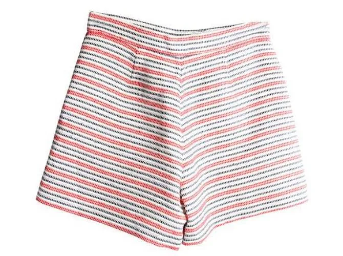 SANDRO Short talle alto con rayas Roja 