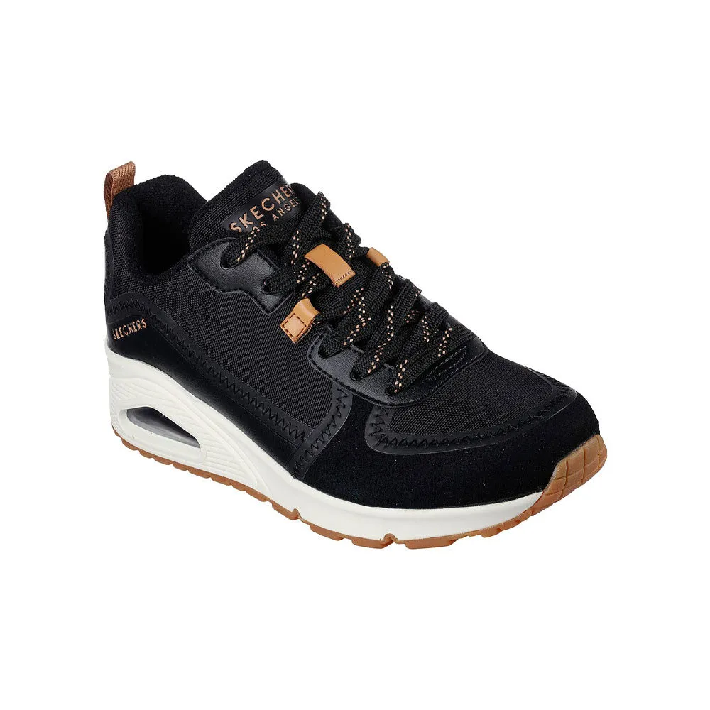TENIS MUJER SKECHERS UNO  NEGRO