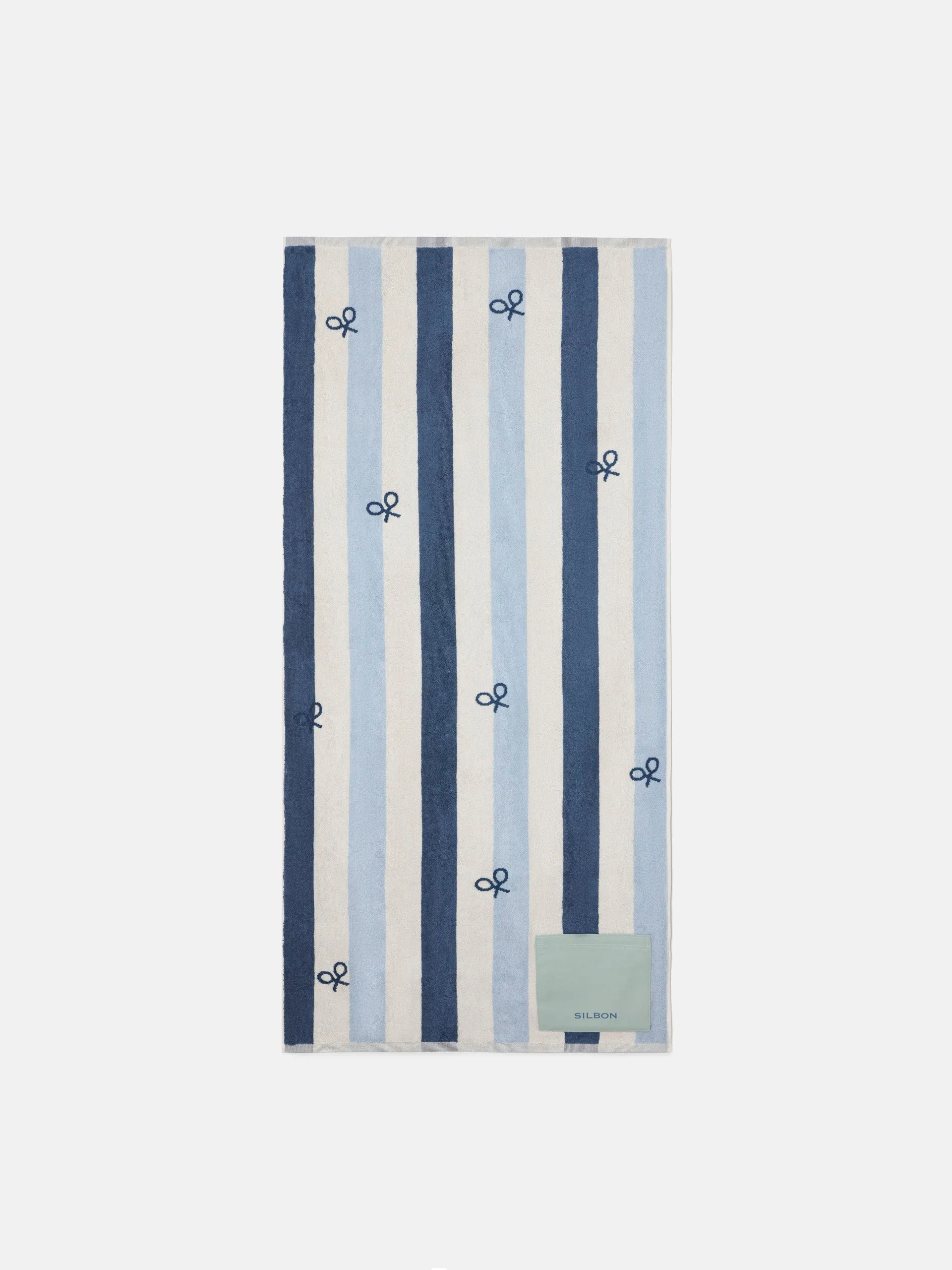 Toalla kids mutiraquetas rayas azul