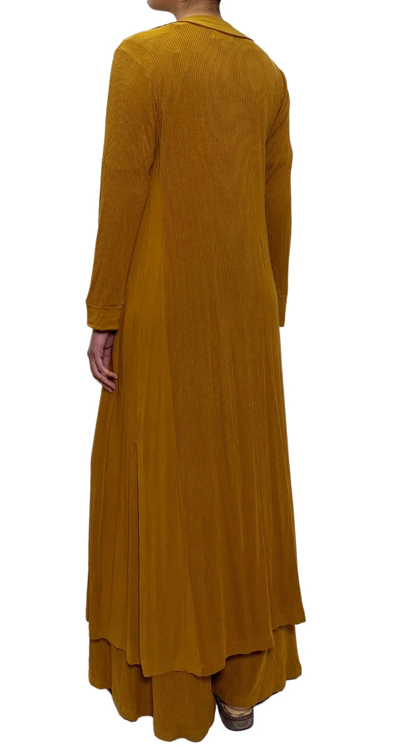 VERONICA MEYER Set Pantalón y Kimono Tejido Mostaza