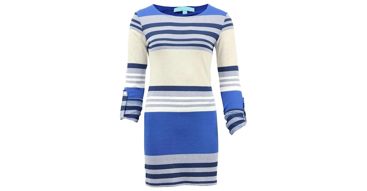 VESTIDO A RAYAS Melissa Odabash en viscosa azul 